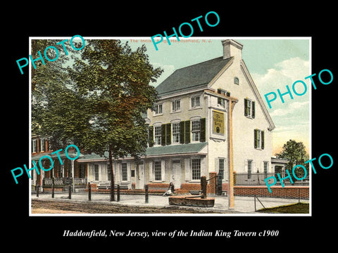 OLD LARGE HISTORIC PHOTO HADDONFIELD NEW JERSEY, THE INDIAN KING TAVERN c1900