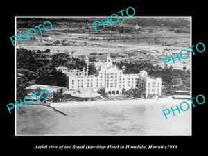 OLD LARGE HISTORIC PHOTO HONOLULU HAWAII, THE ROYAL HAWAIIAN HOTEL c1940