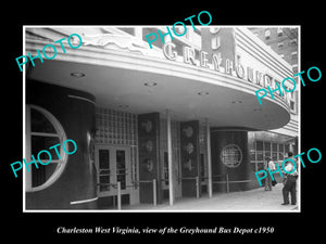 OLD LARGE HISTORIC PHOTO CHARLESTON WEST VIRGINIA, GREYHOUND BUS DEPOT c1950 2