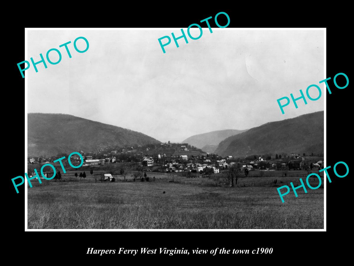 OLD LARGE HISTORIC PHOTO HARPERS FERRY WEST VIRGINIA, VIEW OF THE TOWN c1900 2