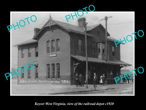 OLD LARGE HISTORIC PHOTO KEYSER WEST VIRGINIA, VIEW OF RAILROAD STATION c1920