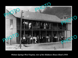 OLD LARGE HISTORIC PHOTO WEBESTER SPRINGS WEST VIRGINIA, THE S/H HOTEL c1910