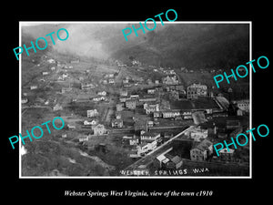 OLD LARGE HISTORIC PHOTO WEBESTER SPRINGS WEST VIRGINIA, VIEW OF THE TOWN c1910