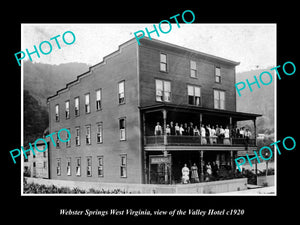 OLD LARGE HISTORIC PHOTO WEBESTER SPRINGS WEST VIRGINIA, THE VALLEY HOTEL c1920