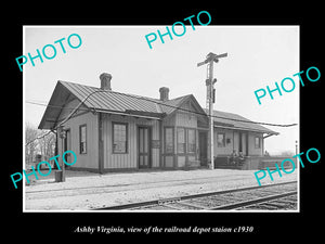 OLD LARGE HISTORIC PHOTO OF ASHBY VIRGINIA, THE RAILROAD DEPOT STATION c1930