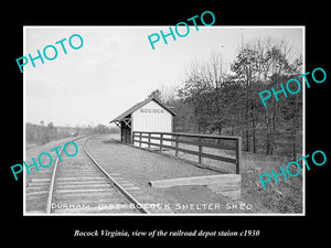 OLD LARGE HISTORIC PHOTO OF BOCOCK VIRGINIA, THE RAILROAD DEPOT c1930