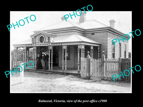 OLD LARGE HISTORIC PHOTO BALMORAL VICTORIA, VIEW OF THE POST OFFICE c1900