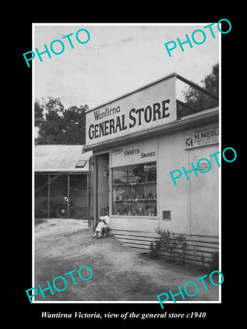 OLD LARGE HISTORIC PHOTO WANTIRNA VICTORIA, VIEW OF THE GENERAL STORE c1940