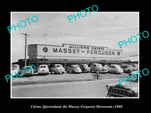 OLD LARGE HISTORIC PHOTO CAIRNS QLD, THE MASSEY FERGUSON SHOWROOM c1960