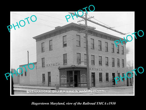 OLD LARGE HISTORIC PHOTO OF HAGERSTOWN MARYLAND, THE RAILROAD YMCA c1930