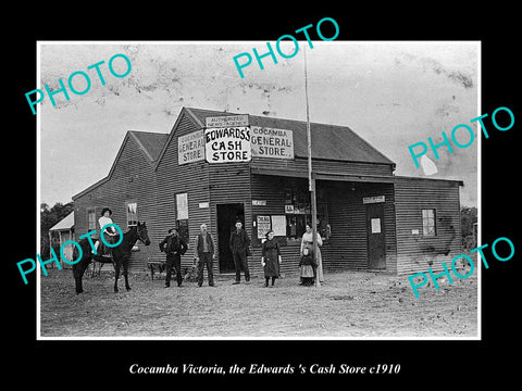 OLD LARGE HISTORIC PHOTO COCAMBA VICTORIA, THE EDWARDS CASH STORE c1910