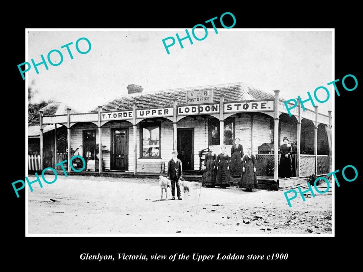 OLD LARGE HISTORIC PHOTO GLENLYON VICTORIA, THE UPPER LODDON STORE c1900