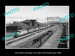 OLD LARGE HISTORIC PHOTO GREEN RIVER WYOMING, THE UNION PACIFIC RAILROAD c1960