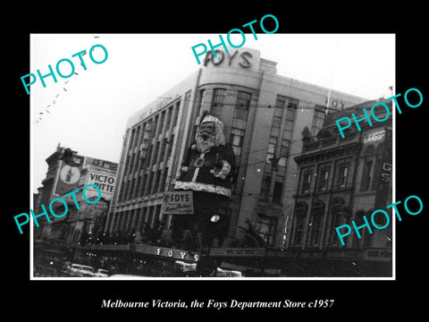 OLD LARGE HISTORIC PHOTO MELBOURNE VICTORIA, THE FOYS DEPARTMENT STORE c1957