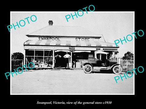 OLD LARGE HISTORIC PHOTO SWANPOOL VICTORIA, THE GENERAL STORE c1930