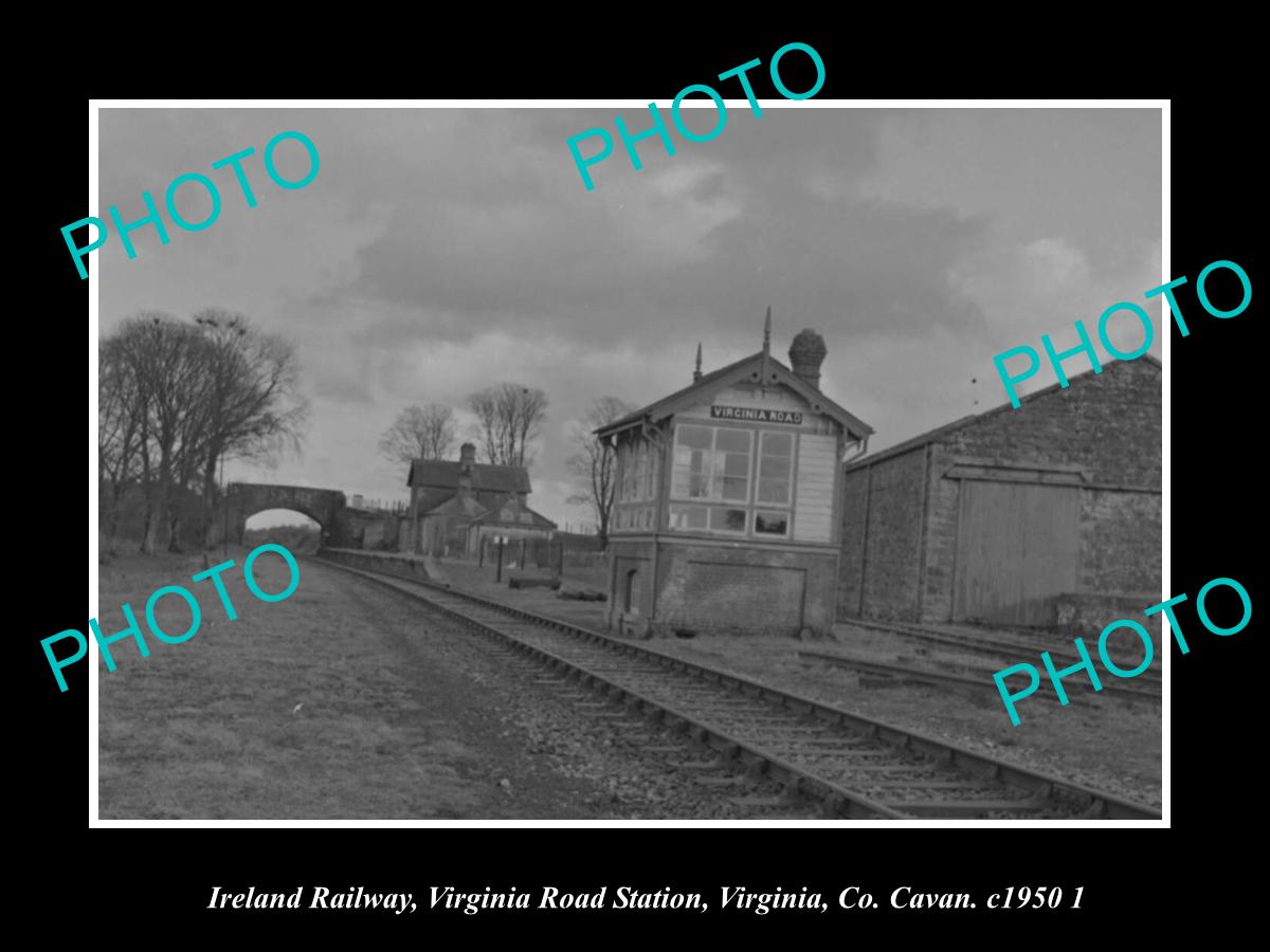 OLD LARGE HISTORIC PHOTO IRELAND RAILWAY, VIRGINIA ROAD STATION Co CAVAN c1950 2