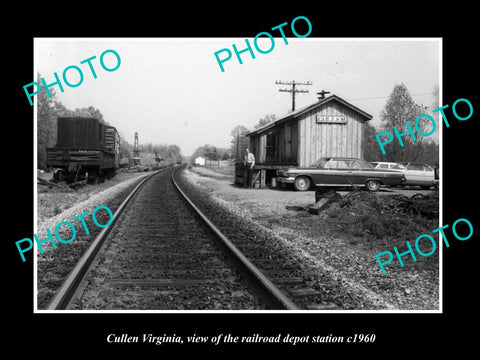 OLD LARGE HISTORIC PHOTO OF CULLEN VIRGINIA, RAILROAD DEPOT STATION c1960