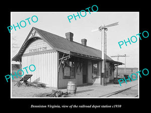 OLD LARGE HISTORIC PHOTO OF DENNISTON VIRGINIA, RAILROAD DEPOT STATION c1930