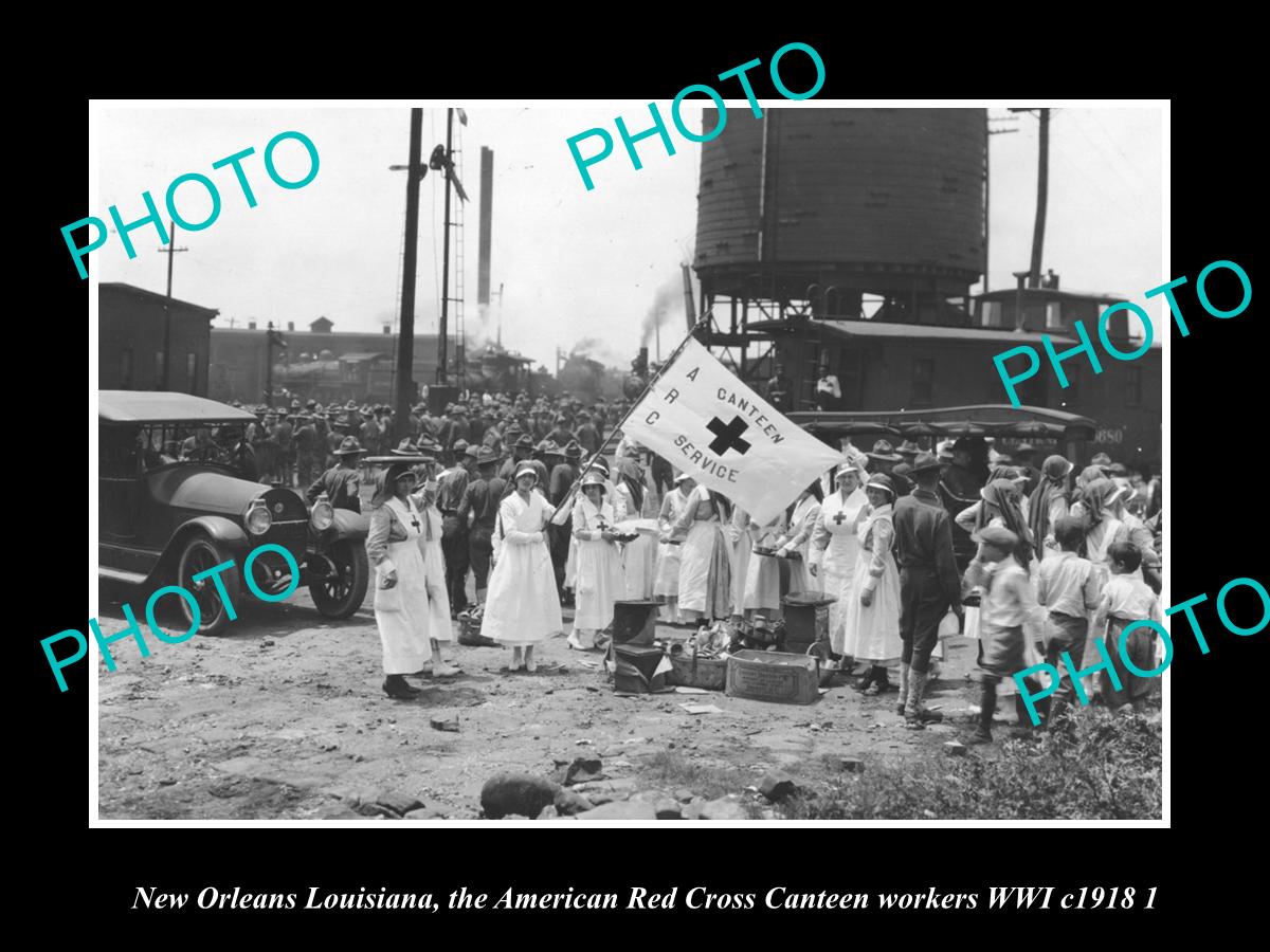 OLD LARGE HISTORIC PHOTO NEW ORLEANS LOUISIANA AMERICAN RED CROSS CANTEEN 1918 1