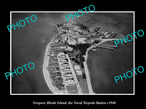 OLD LARGE HISTORIC PHOTO NEWPORT RHODE ISLAND, THE NAVAL TORPEDO STATION c1940