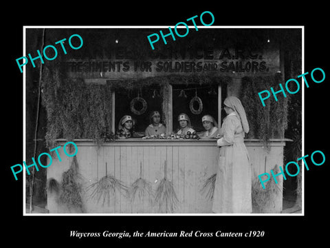 OLD LARGE HISTORIC PHOTO WAYCROSS GEORGIA, AMERICAN RED CROSS CANTEEN WWI 1920 3