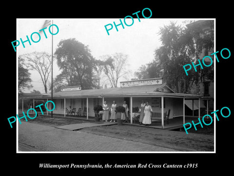 OLD HISTORIC PHOTO WILLIAMSPORT PENNSYLVANIA, AMERICAN RED CROSS CANTEEN 1920