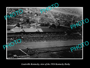 OLD LARGE HISTORIC PHOTO LOUISVILLE KENTUCKY, AERIAL VIEW OF KENTUCKY DERBY 1924