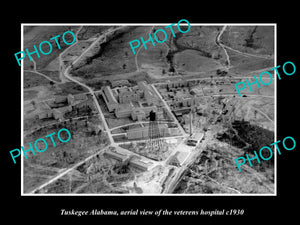 OLD LARGE HISTORIC PHOTO TUSKEGEE ALABAMA, AERIAL VIEW OF THE HOSPITAL c1930