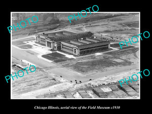 OLD LARGE HISTORIC PHOTO CHICAGO ILLINOIS, AERIAL VIEW OF FIELD MUSEUM c1930