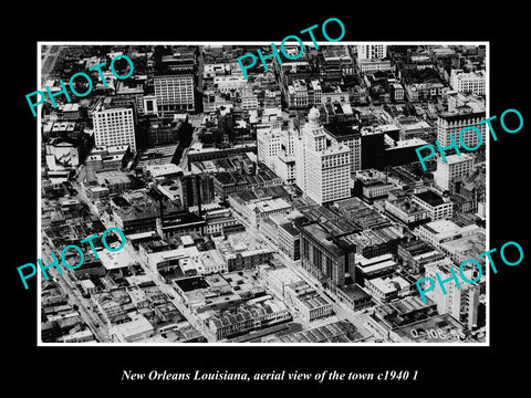 OLD LARGE HISTORIC PHOTO NEW ORLEANS LOUISIANA, AERIAL VIEW OF THE TOWN c1940 2