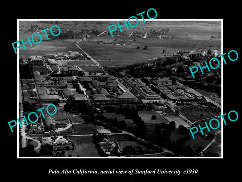 OLD LARGE HISTORIC PHOTO PALO ALTO CALIFORNIA, AERIAL VIEW STANFORD UNI c1930