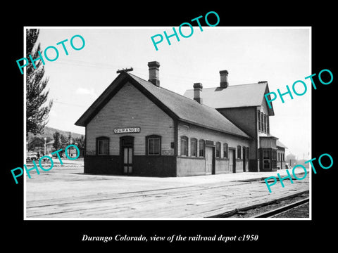 OLD LARGE HISTORIC PHOTO OF DURANGO COLORADO, RAILROAD DEPOT STATION c1950 2
