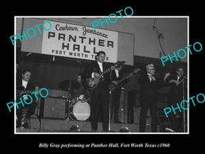 OLD HISTORIC PHOTO FORT WORTH TEXAS, BILLY GRAY SINGING AT PANTHER HALL c1960