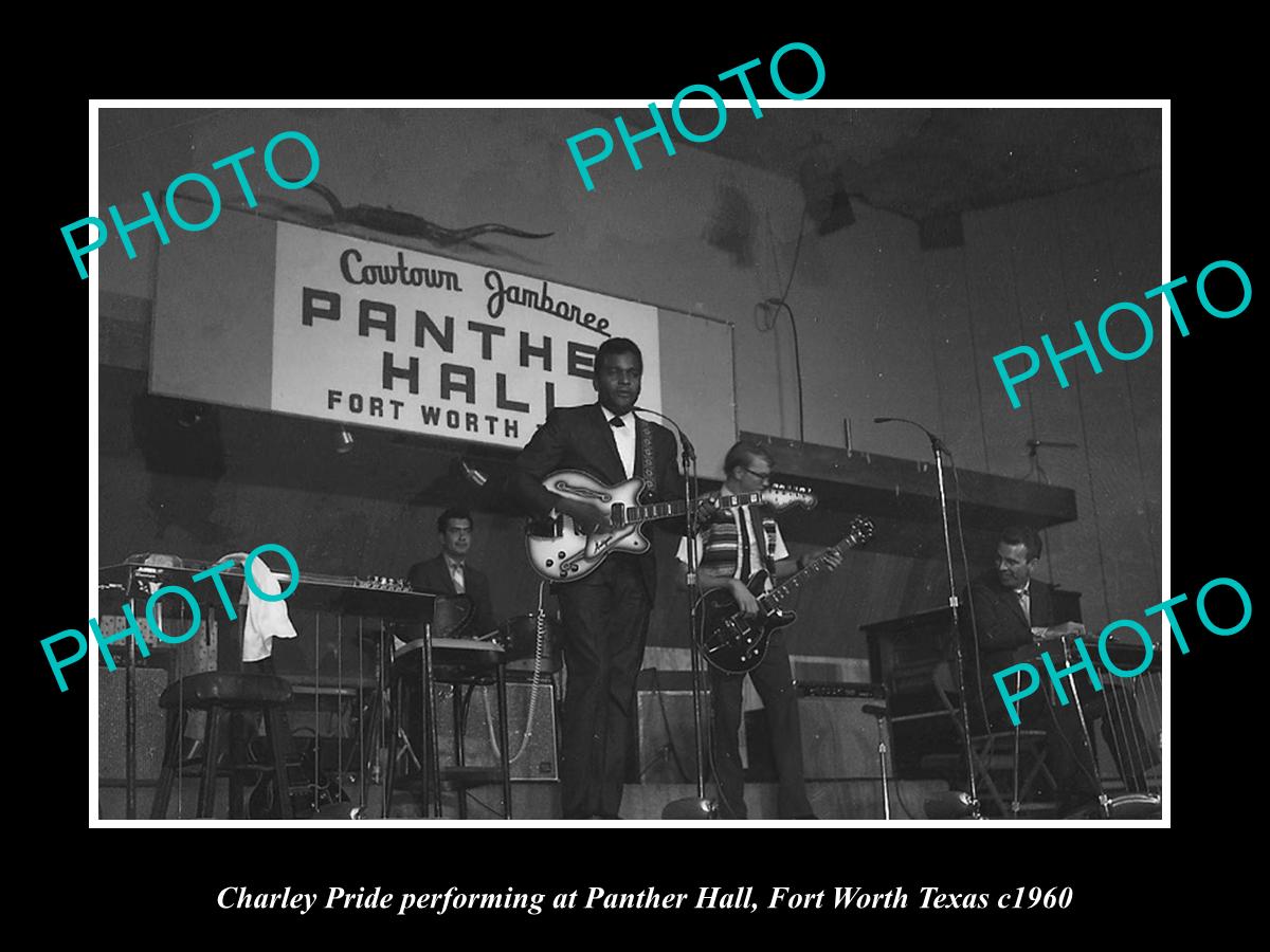 OLD HISTORIC PHOTO FORT WORTH TEXAS, CHARLEY PRIDE SINGING AT PANTHER HALL c1960