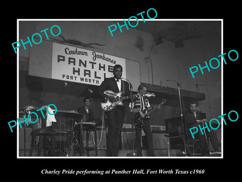 OLD HISTORIC PHOTO FORT WORTH TEXAS, CHARLEY PRIDE SINGING AT PANTHER HALL c1960