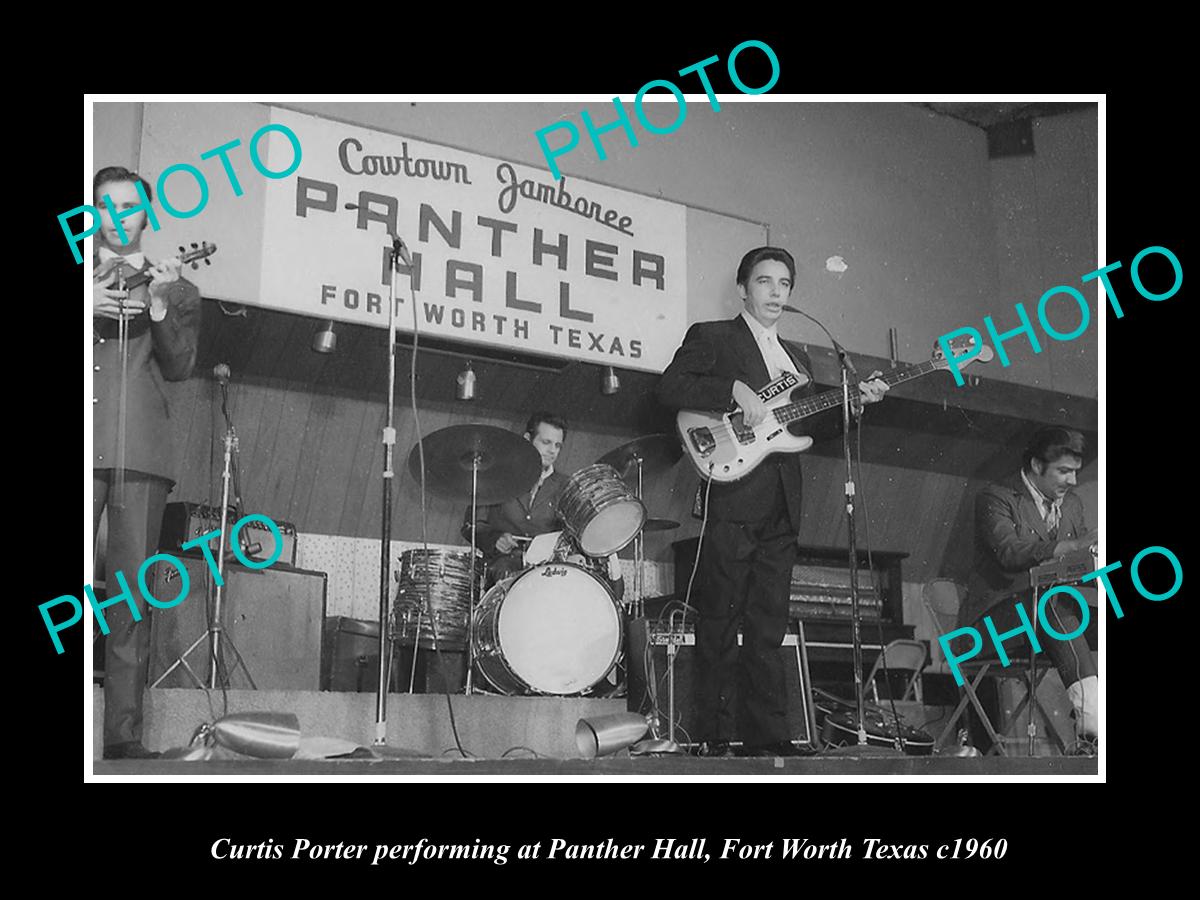 OLD HISTORIC PHOTO FORT WORTH TEXAS, CURTIS PORTER SINGING AT PANTHER HALL c1960