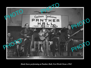 OLD HISTORIC PHOTO FORT WORTH TEXAS, HANK SNOW SINGING AT PANTHER HALL c1965