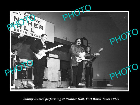 OLD HISTORIC PHOTO FORT WORTH TEXAS, JOHNNY RUSSELL SINGING AT PANTHER HALL 1970