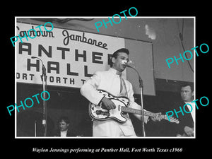 OLD HISTORIC PHOTO FORT WORTH TEXAS, WAYLON JENNINGS SINGING PANTHER HALL c1960