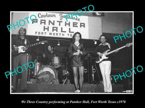 OLD HISTORIC PHOTO FORT WORTH TEXAS, WE THREE COUNTRY SINGING PANTHER HALL c1970