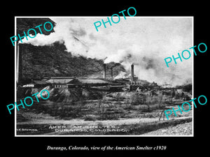 OLD LARGE HISTORIC PHOTO DURANGO COLORADO, THE AMERICAN SMELTER c1920