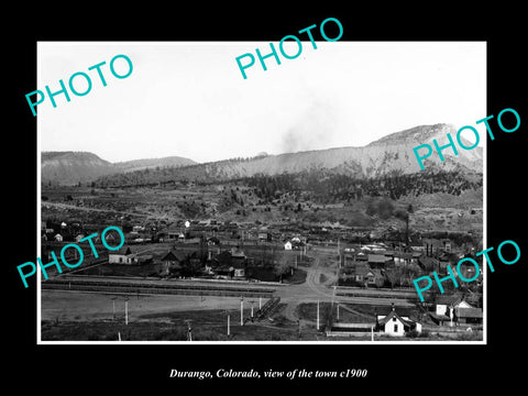 OLD LARGE HISTORIC PHOTO DURANGO COLORADO, PANORAMA VIEW OF THE TOWN c1900 2