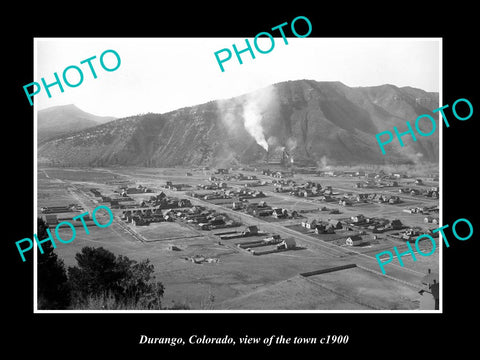 OLD LARGE HISTORIC PHOTO DURANGO COLORADO, PANORAMA VIEW OF THE TOWN c1900 3