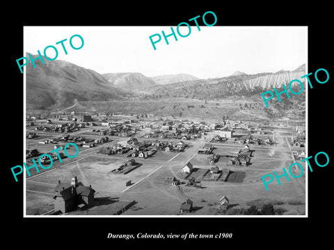 OLD LARGE HISTORIC PHOTO DURANGO COLORADO, PANORAMA VIEW OF THE TOWN c1900 4