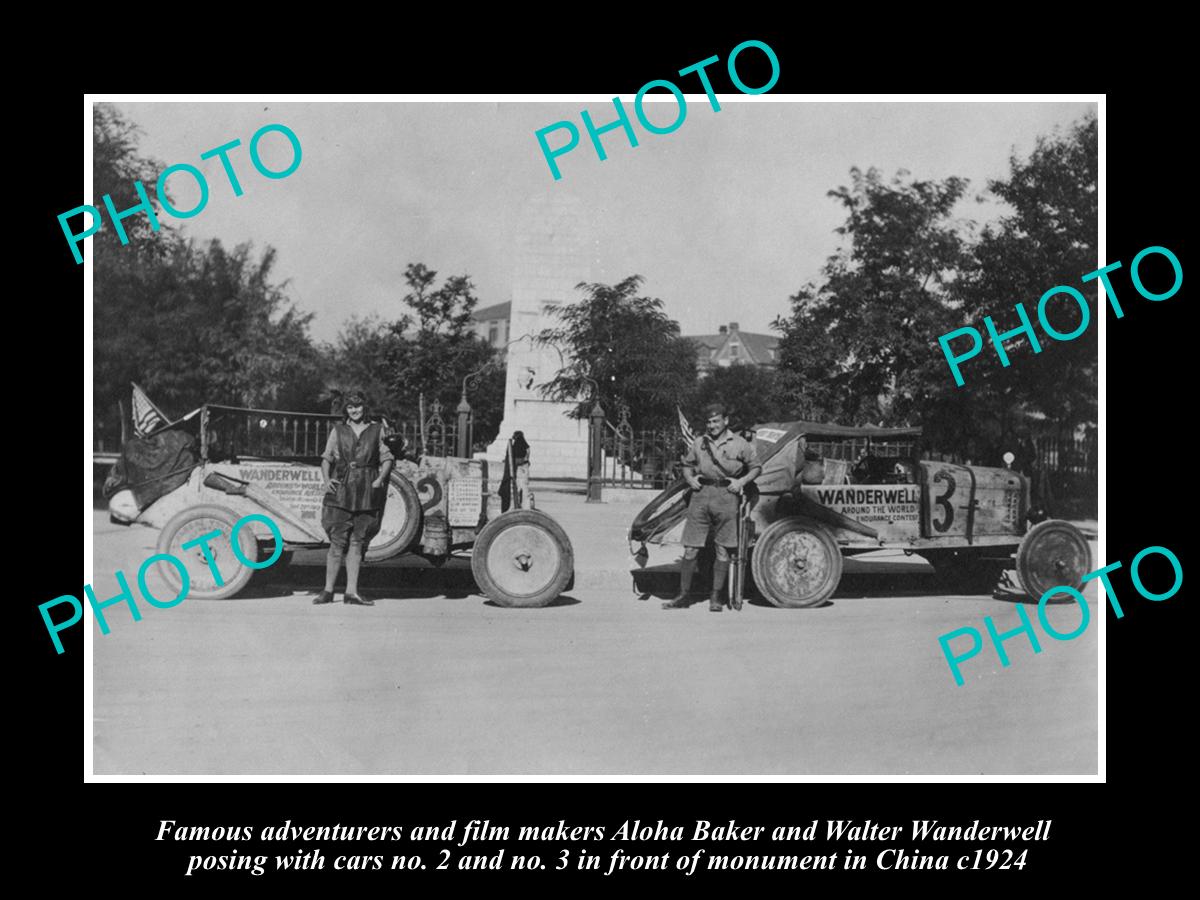 OLD LARGE HISTORIC PHOTO OF FAMOUS CAR ADVENTURER, ALOHA WANDERWELL c1920 4