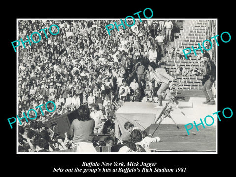 OLD LARGE HISTORIC PHOTO BUFFALO NEW YORK, ROLLING STONES AT RICH STADIUM 1981