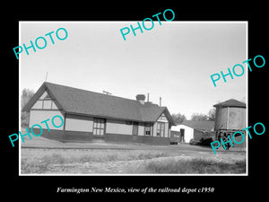 OLD LARGE HISTORIC PHOTO OF FRAMINGTON NEW MEXICO, RAILROAD DEPOT STATION c1950