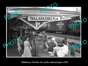 OLD LARGE HISTORIC PHOTO TALLAHASSEE FLORIDA, THE RAILROAD DEPOT STATION c1950