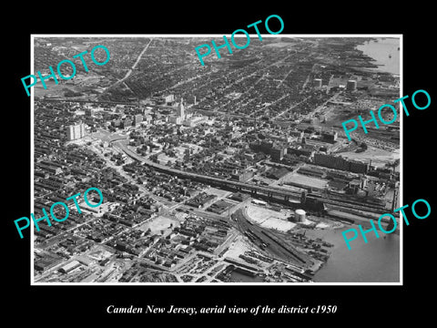 OLD LARGE HISTORIC PHOTO CAMDEN NEW JERSEY, AERIAL VIEW OF THE DISTRICT c1950 3