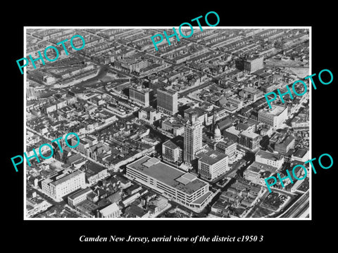 OLD LARGE HISTORIC PHOTO CAMDEN NEW JERSEY, AERIAL VIEW OF THE DISTRICT c1950 4